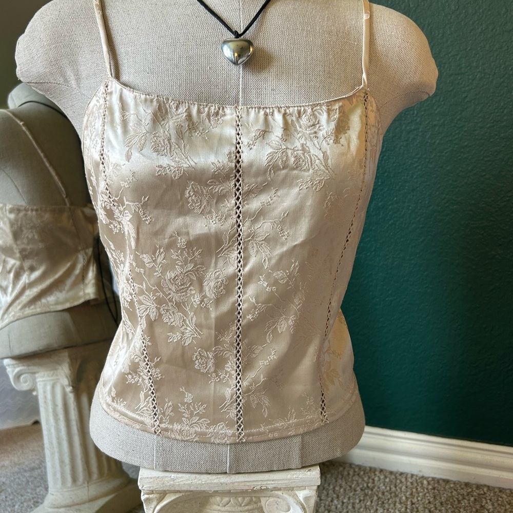 Victoria's Secret y2k gold Floral Cami
